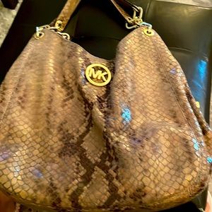Snake skin Michele Kors hobo bag